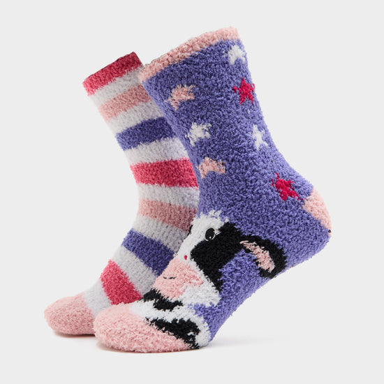 Women’s Wild Feet Cow Lounge Socks 2 Pack