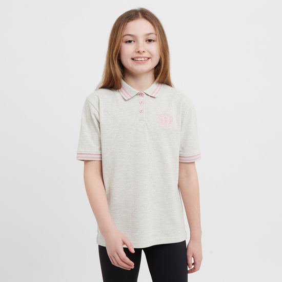 Kids' Ffion Short Sleeved Polo Shirt Grey Marl