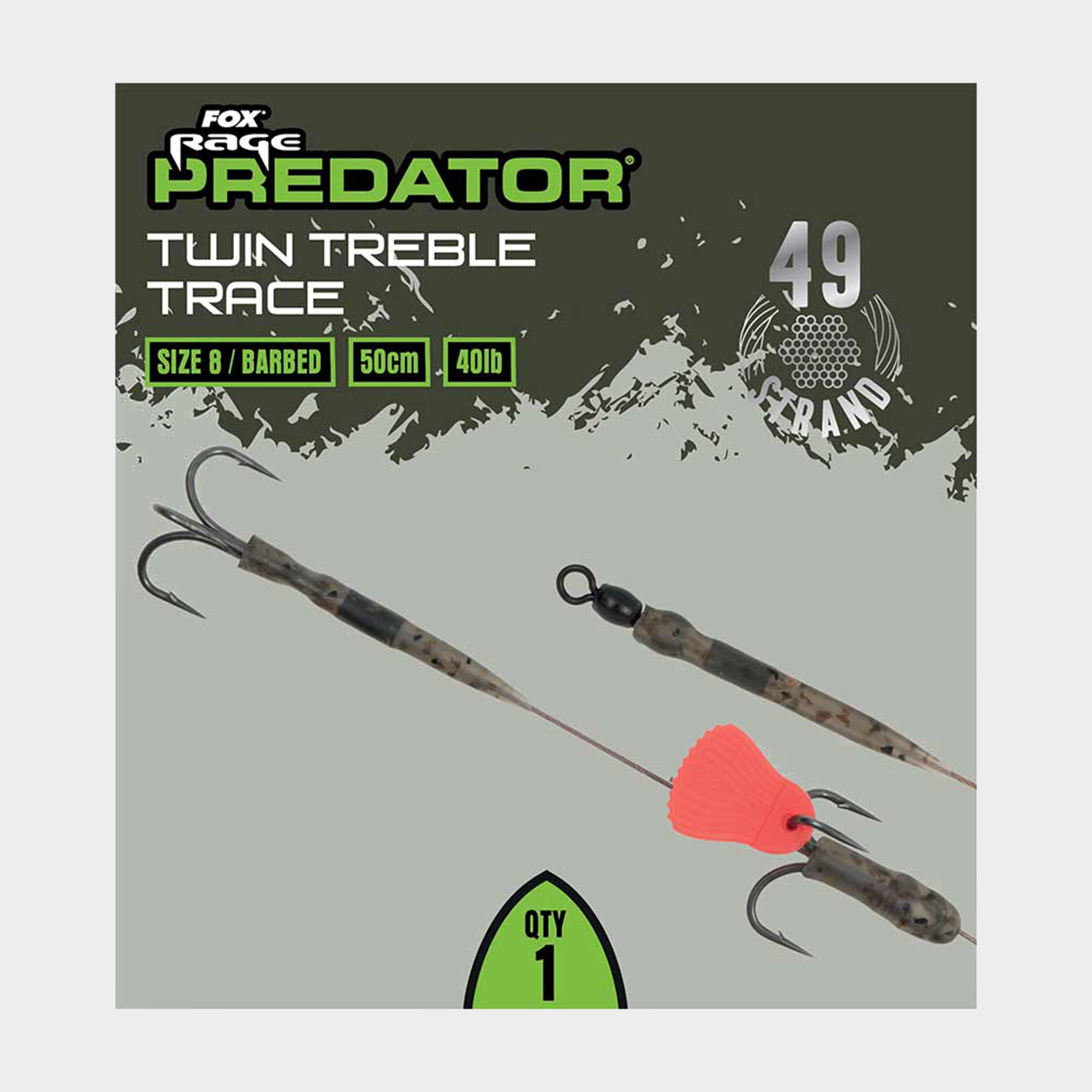 Predator Twin Treble Trace 52cm Size 8 Barbed