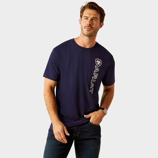 Mens Vertical Logo Short Sleeved Top