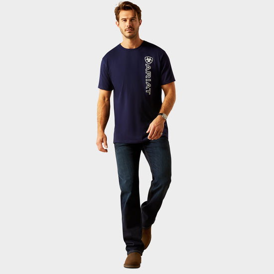 Mens Vertical Logo Short Sleeved Top
