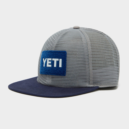 Men’s Velcro Badge Flat Brim Mesh Hat