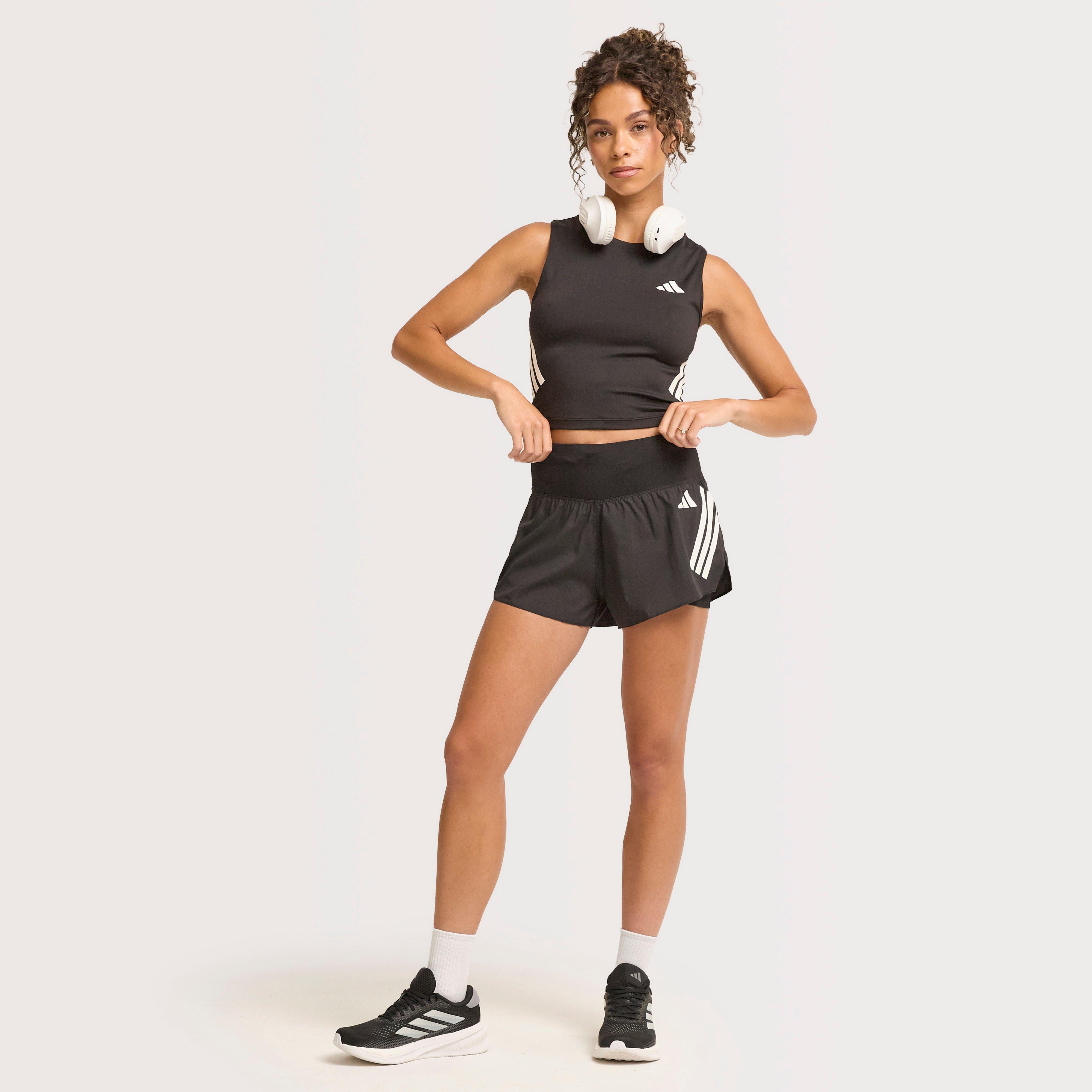 Women’s ADI365 Iconic Running Crop Tank Top Black