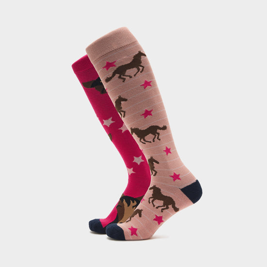 Women's Knee-High Equestrian Socks 2 Pack