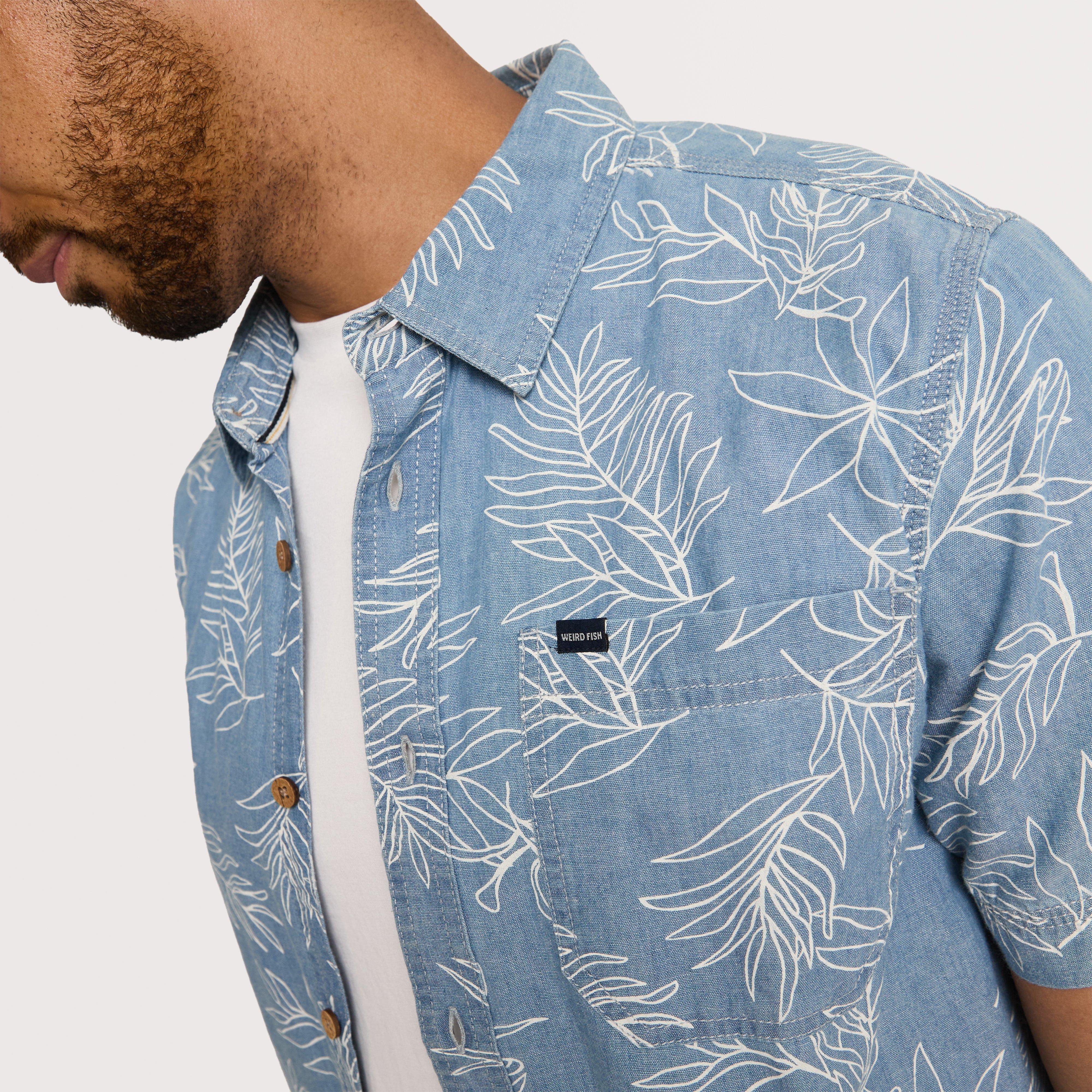 Men's Russell Printed Chambray Short Sleeve Shirt