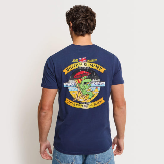 Men's Cod and Chips Back Print Artist T-Shirt