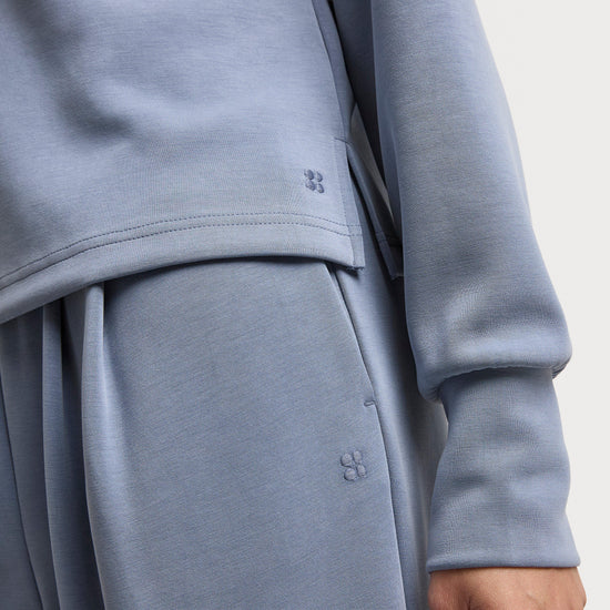 Women's Sand Wash Half Zip Crop Sweatshirt