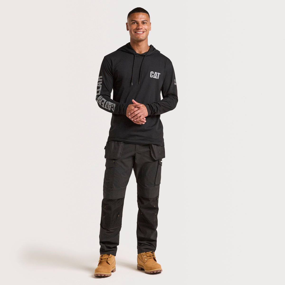 Men's CAT Hooded Long Sleeve Tee