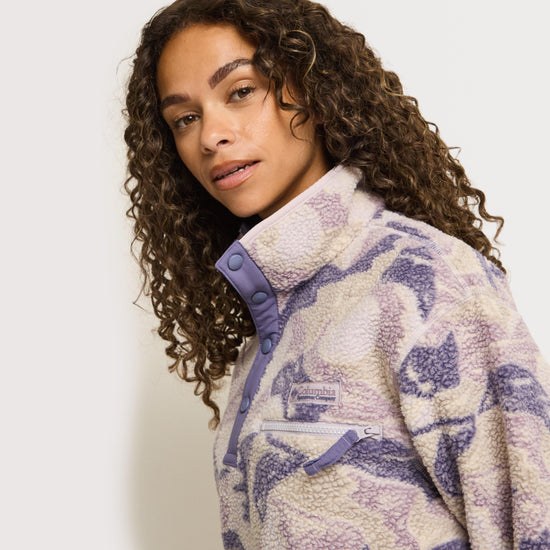 Women's Helvetia II Cropped Sherpa Half Snap Printed Fleece