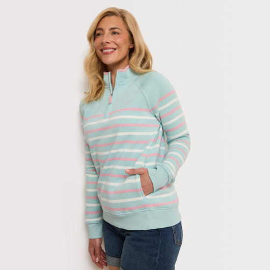 Women’s Half-Zip Stripe Sweatshirt