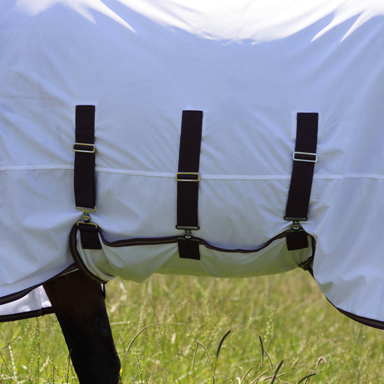 Shires Highlander Plus Fly Sheet Combo Neck Rug White/Black Cherry