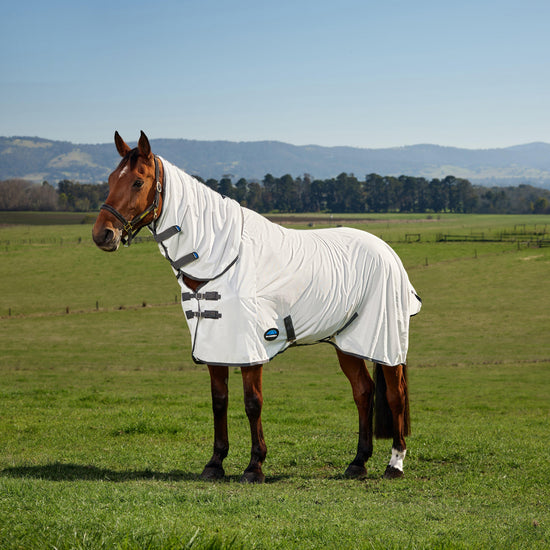 ComFiTec Tyro Combo Neck Fly Sheet White/Charcoal