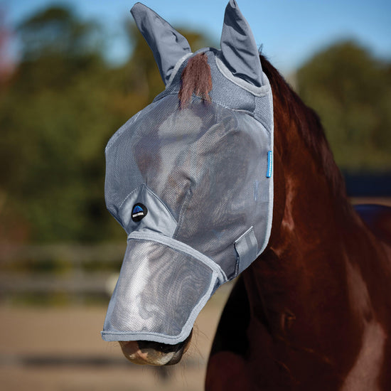 ComFiTec Fine Mesh Fly Mask With Ears & Nose Grey