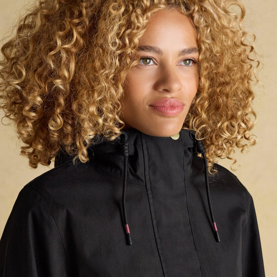 Portwell Black Hooded Waterproof Raincoat