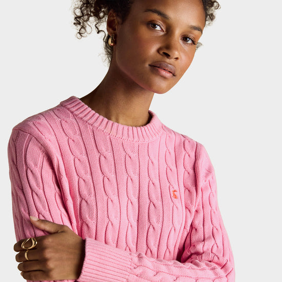 Classic Crew Neck Cotton Cable Knit Jumper