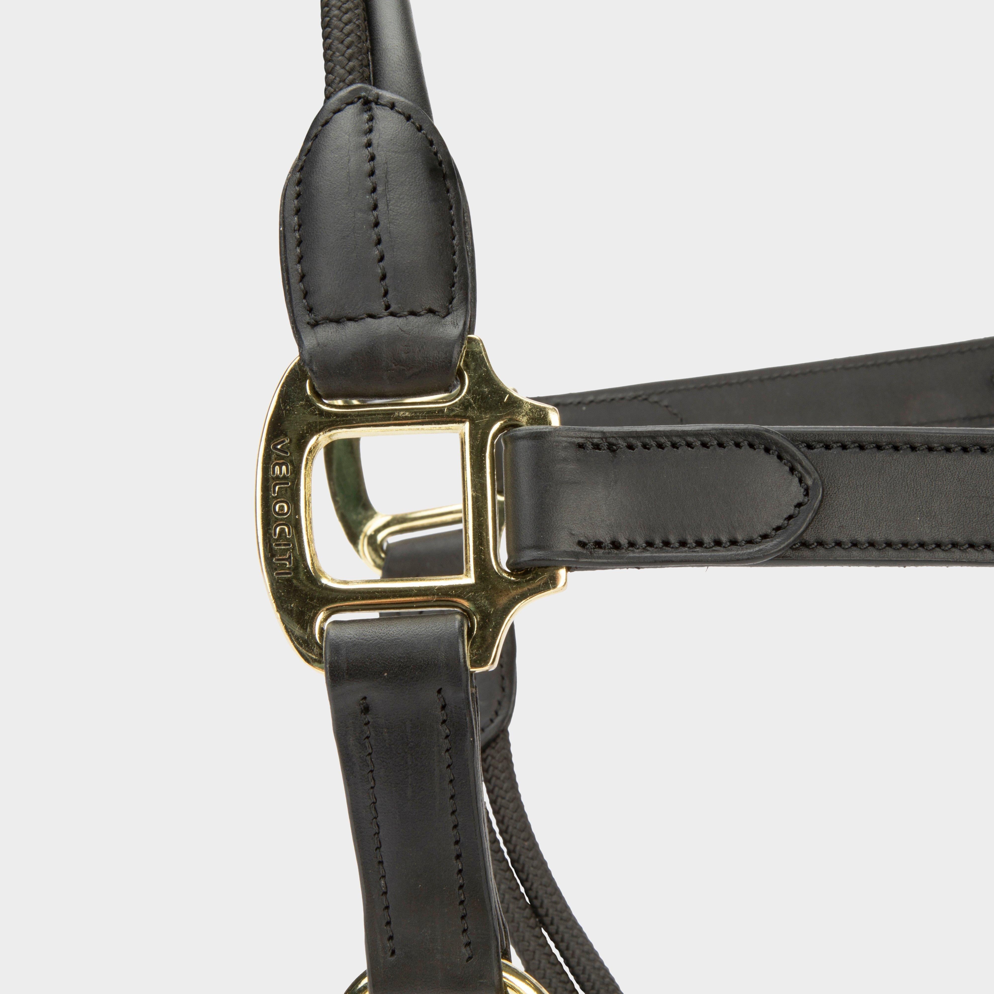 Lusso Soria Control Leather Headcollar Black