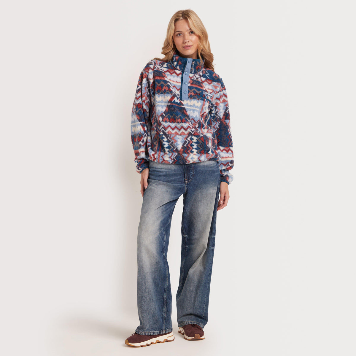 Women's Helvetia™ II Cropped Sherpa Half Snap Printed Fleece