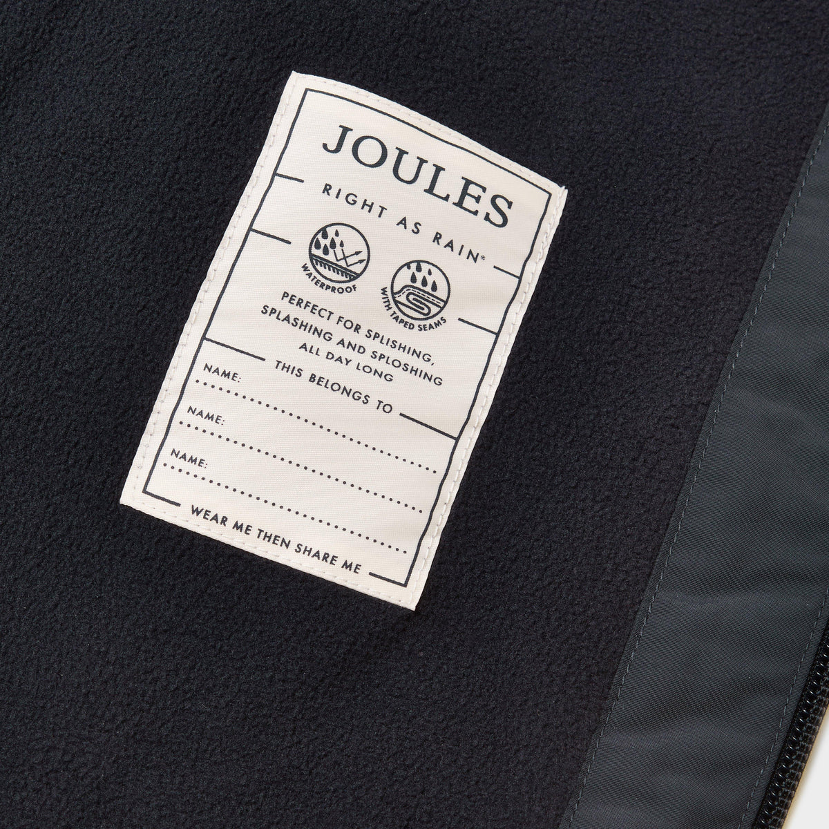 Kids' Ayston Navy Waterproof Fleece Lined Raincoat