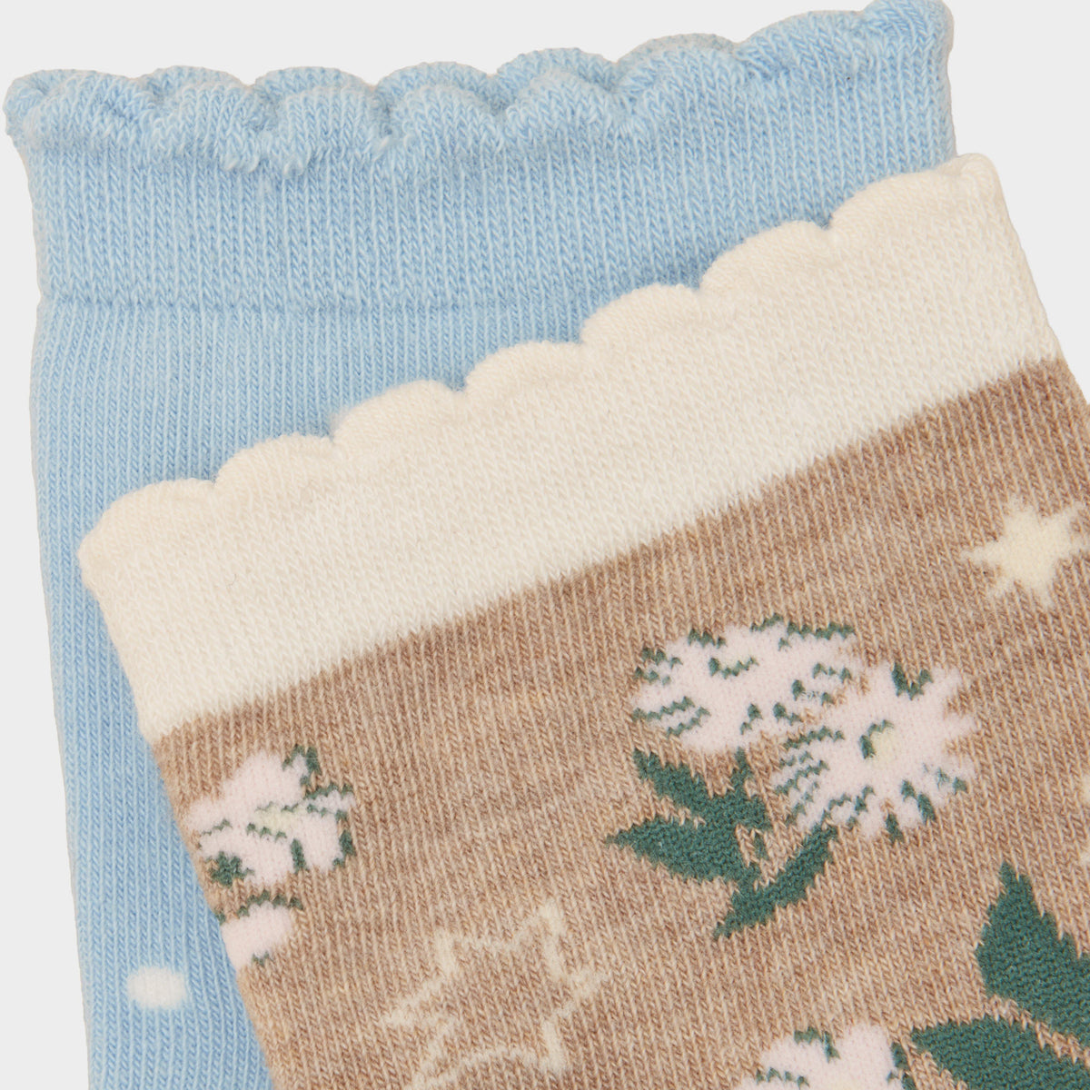 Women's Everyday Tan Fairisle Cotton Blend Socks 2 Pack