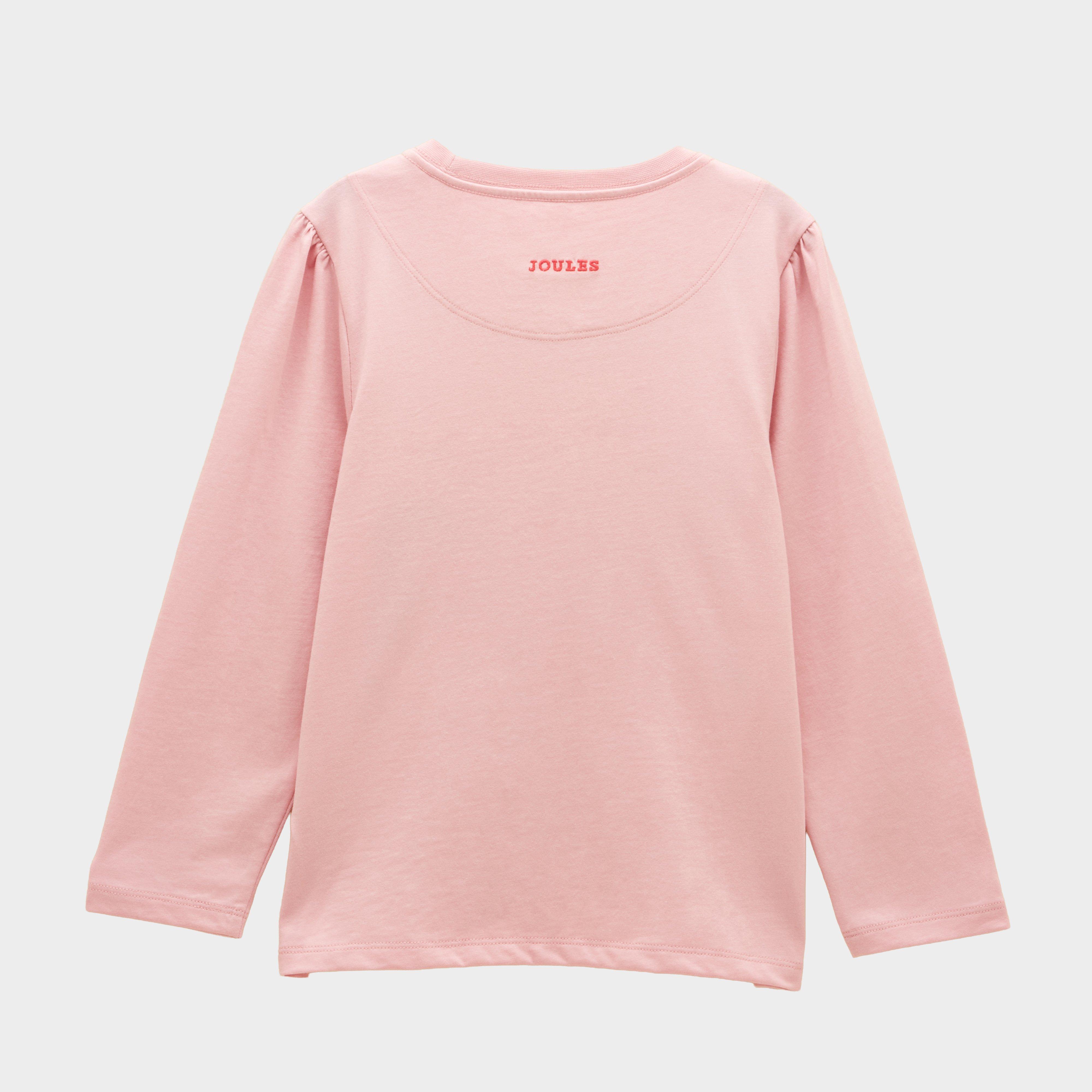 Girls' Ava Pink Horse Applique Long Sleeve Top