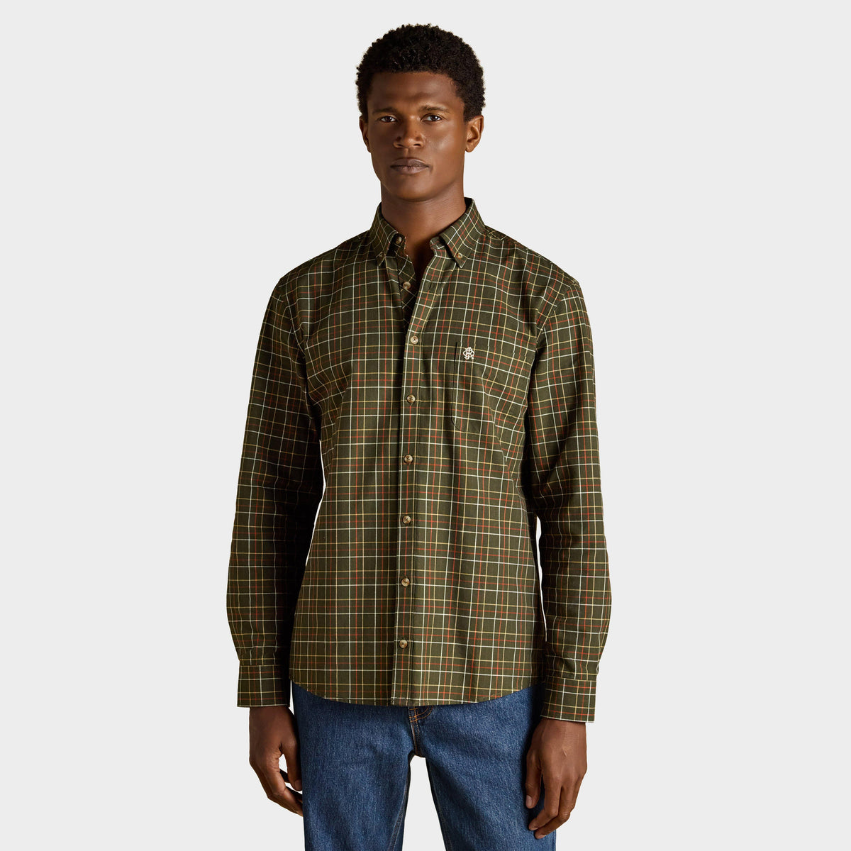 Men's Checked Classic Fit Cotton Oxford Shirt