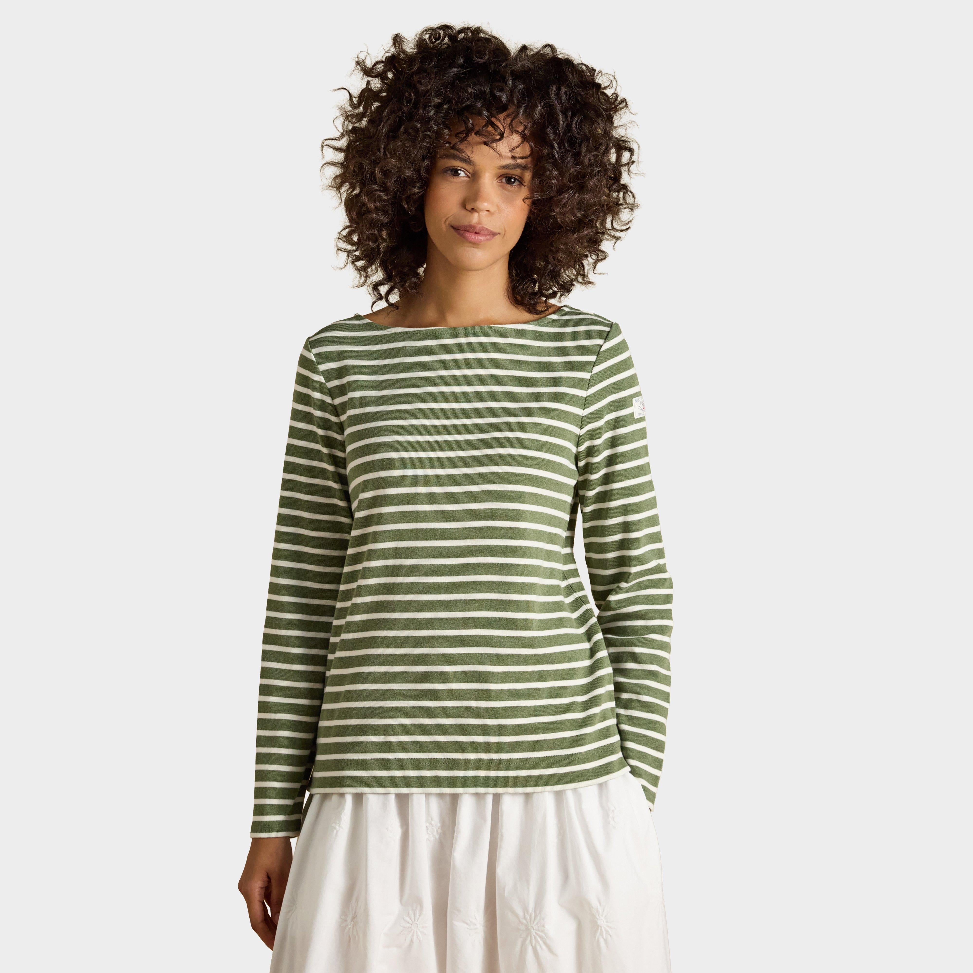 Women's Harbour Stripe Long Sleeve Striped Boat Neck Breton Top