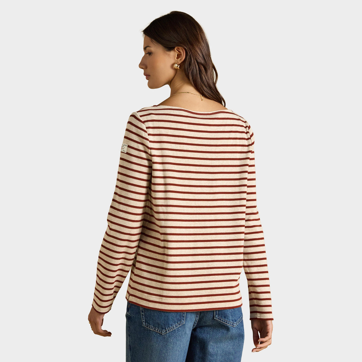 Women's Harbour Long Sleeve Striped Boat Neck Breton Top