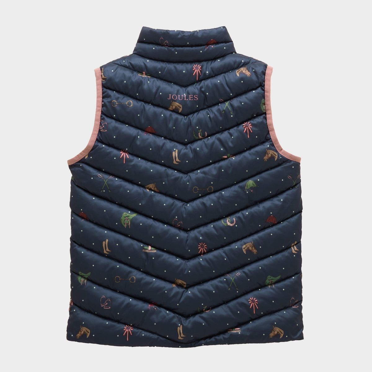 Kids' Crofton Navy Horse Showerproof Padded Gilet