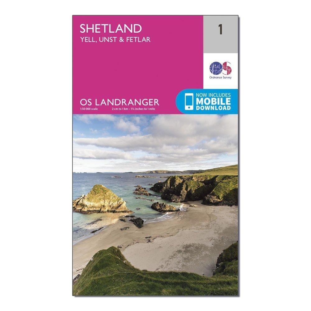 Landranger 1 Shetland  Yell, Unst and Fetlar Map With Digital Version