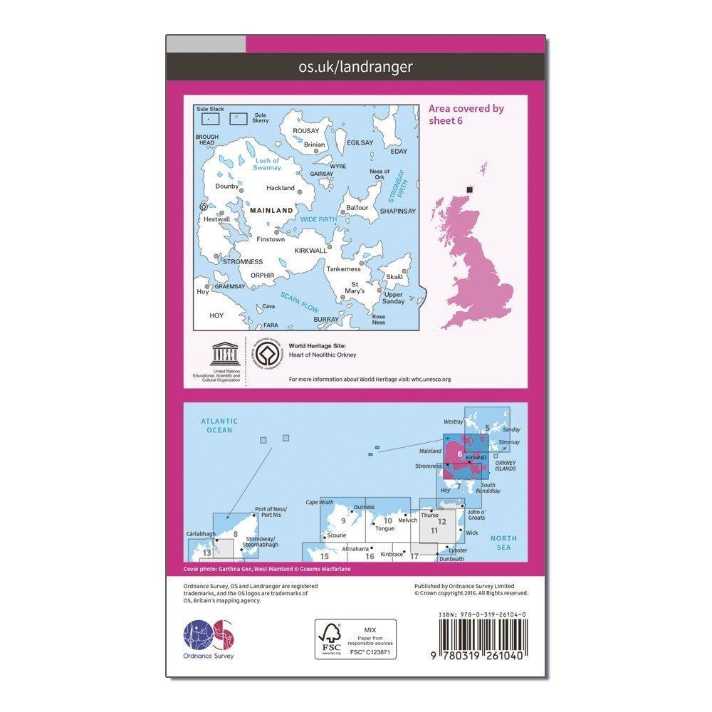 Landranger 6 Orkney  Mainland Map With Digital Version