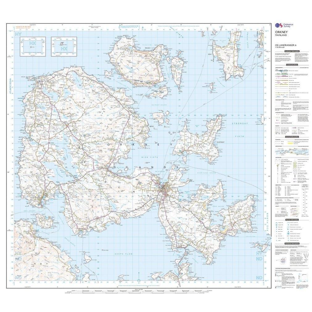 Landranger 6 Orkney  Mainland Map With Digital Version