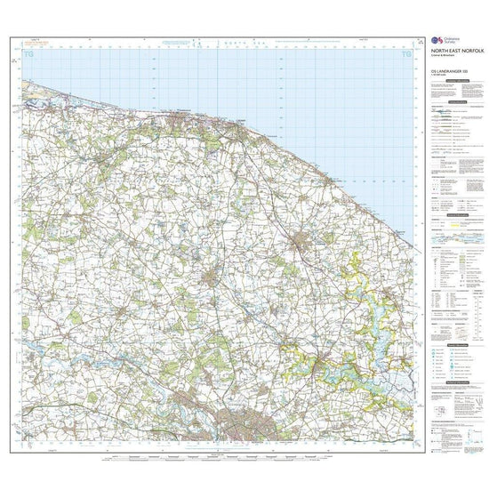 OS Landranger 133 North East Norfolk, Cromer & Wroxham Map