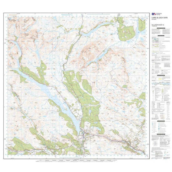Landranger 16 Lairg & Loch Shin, Loch Naver Map With Digital Version