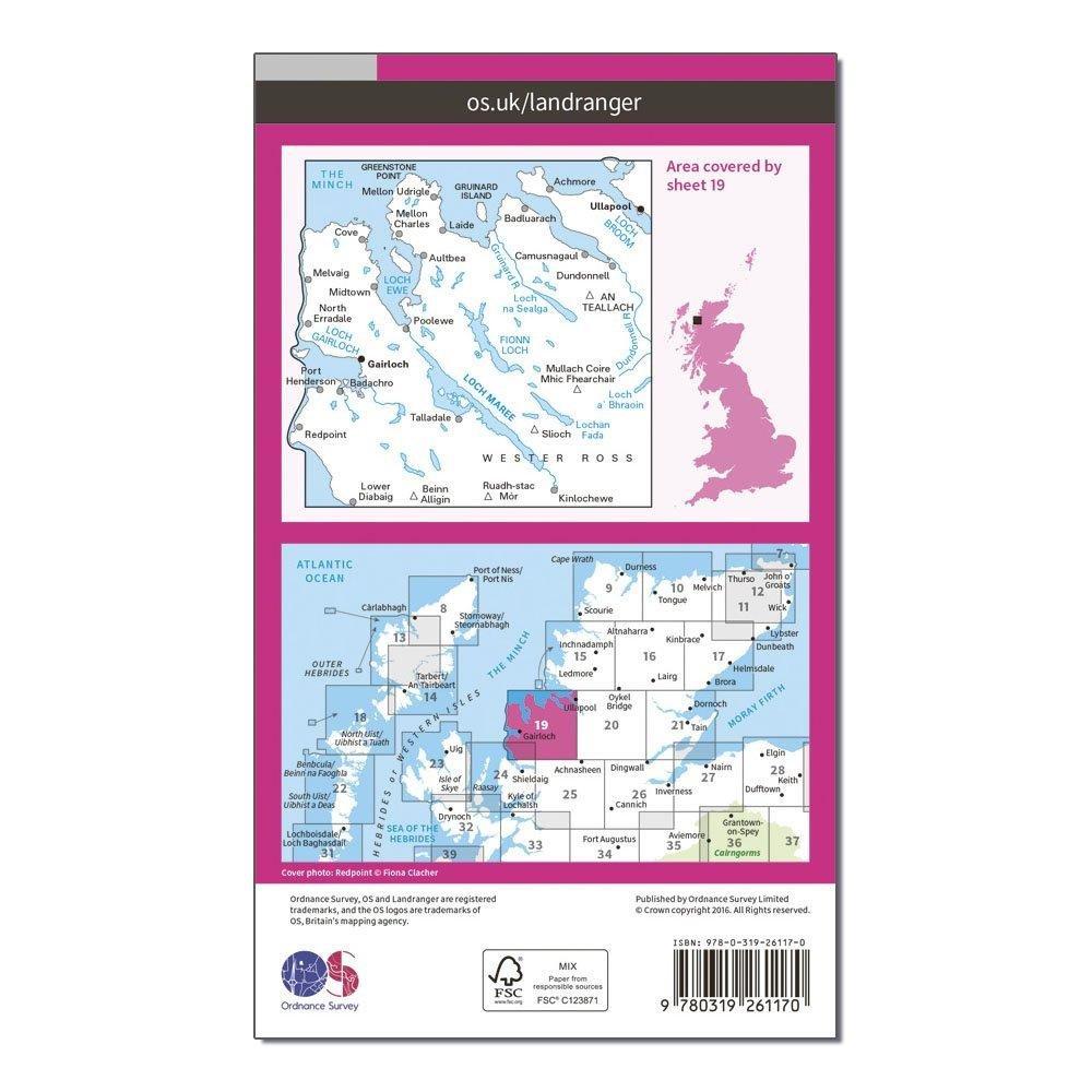 Landranger 19 Gairloch & Ullapool, Loch Maree Map With Digital Version