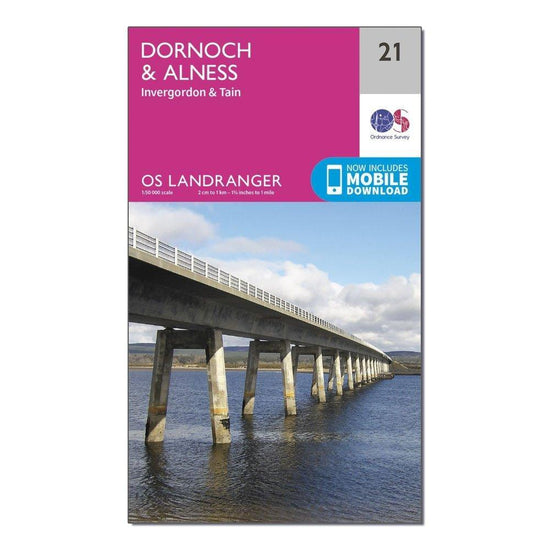 Landranger 21 Dornoch & Alness, Invergordon & Tain Map With Digital Version