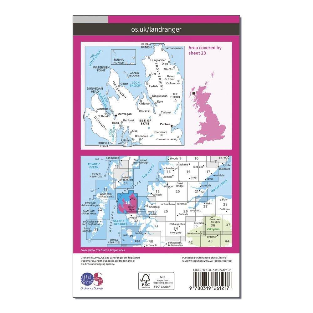 Landranger 23 North Skye Dunvegan  Portree Map With Digital Version
