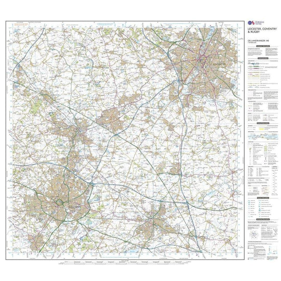 Landranger 140 Leicester Coventry  Rugby Map With Digital Version
