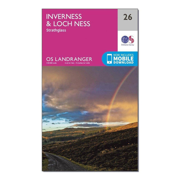 Ordnance Survey Landranger 26 Inverness & Loch Ness, Strathglass Map ...