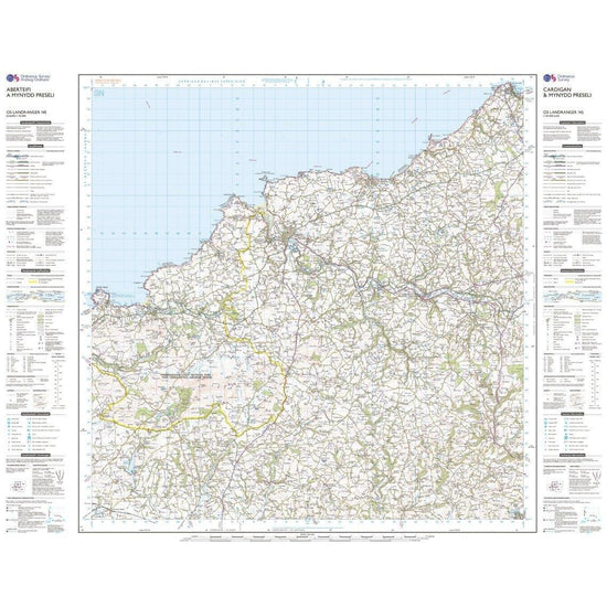 Landranger 145 Cardigan & Mynydd Preseli Map With Digital Version