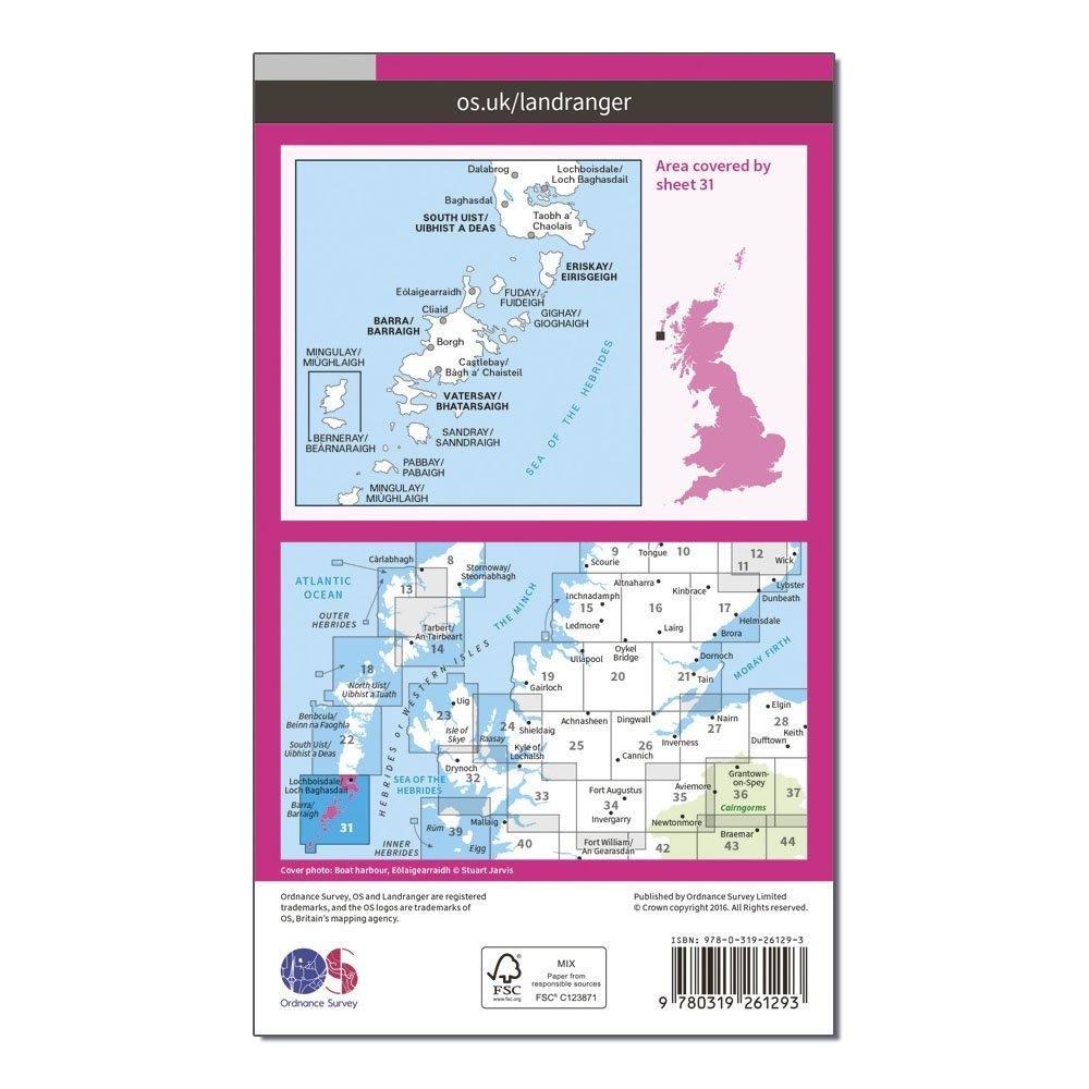Landranger 31 Barra & South Uist, Vatersay & Eriskay Map With Digital Version