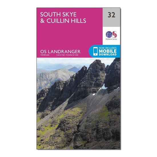 Landranger 32 South Skye  Cuillin Hills Map With Digital Version
