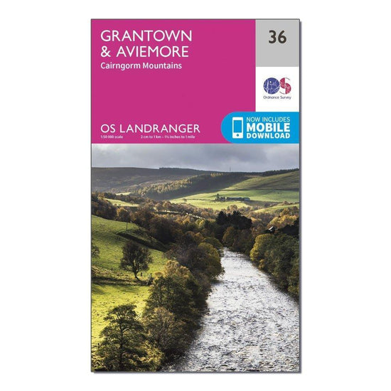 Landranger 36 Grantown, Aviemore & Cairngorm Mountains Map With Digital Version