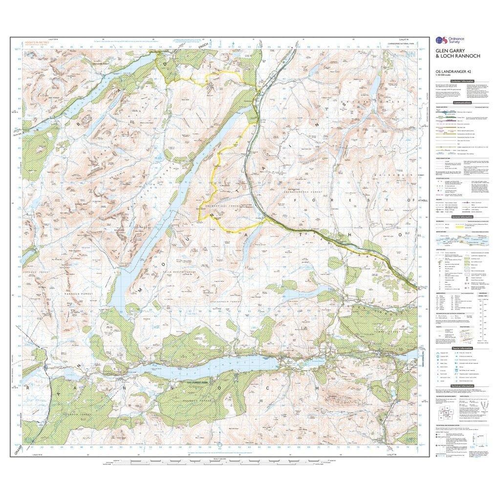 Landranger 42 Glen Garry  Loch Rannoch Map With Digital Version