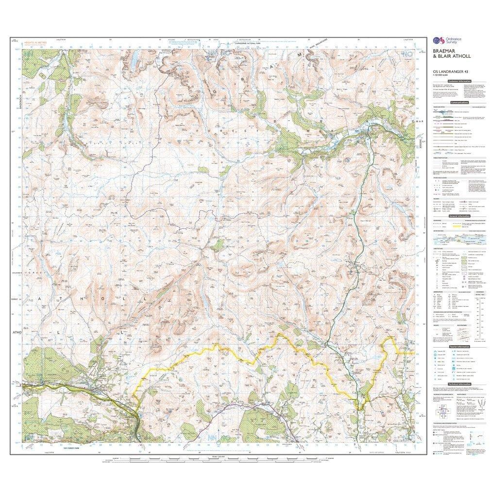 Landranger 43 Braemar  Blair Atholl Map With Digital Version
