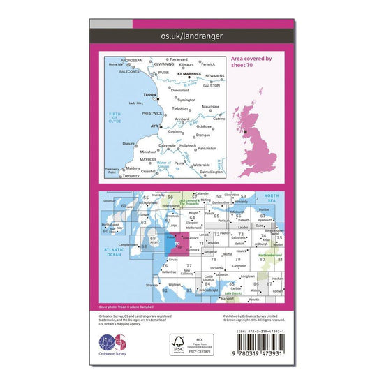 Landranger Active 70 Ayr, Kilmarnock & Troon Map With Digital Version