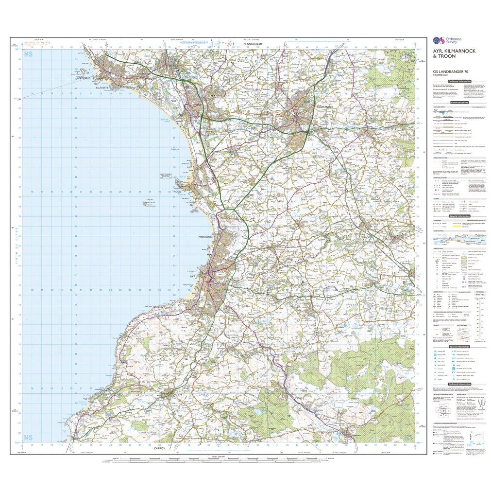 Landranger Active 70 Ayr, Kilmarnock & Troon Map With Digital Version