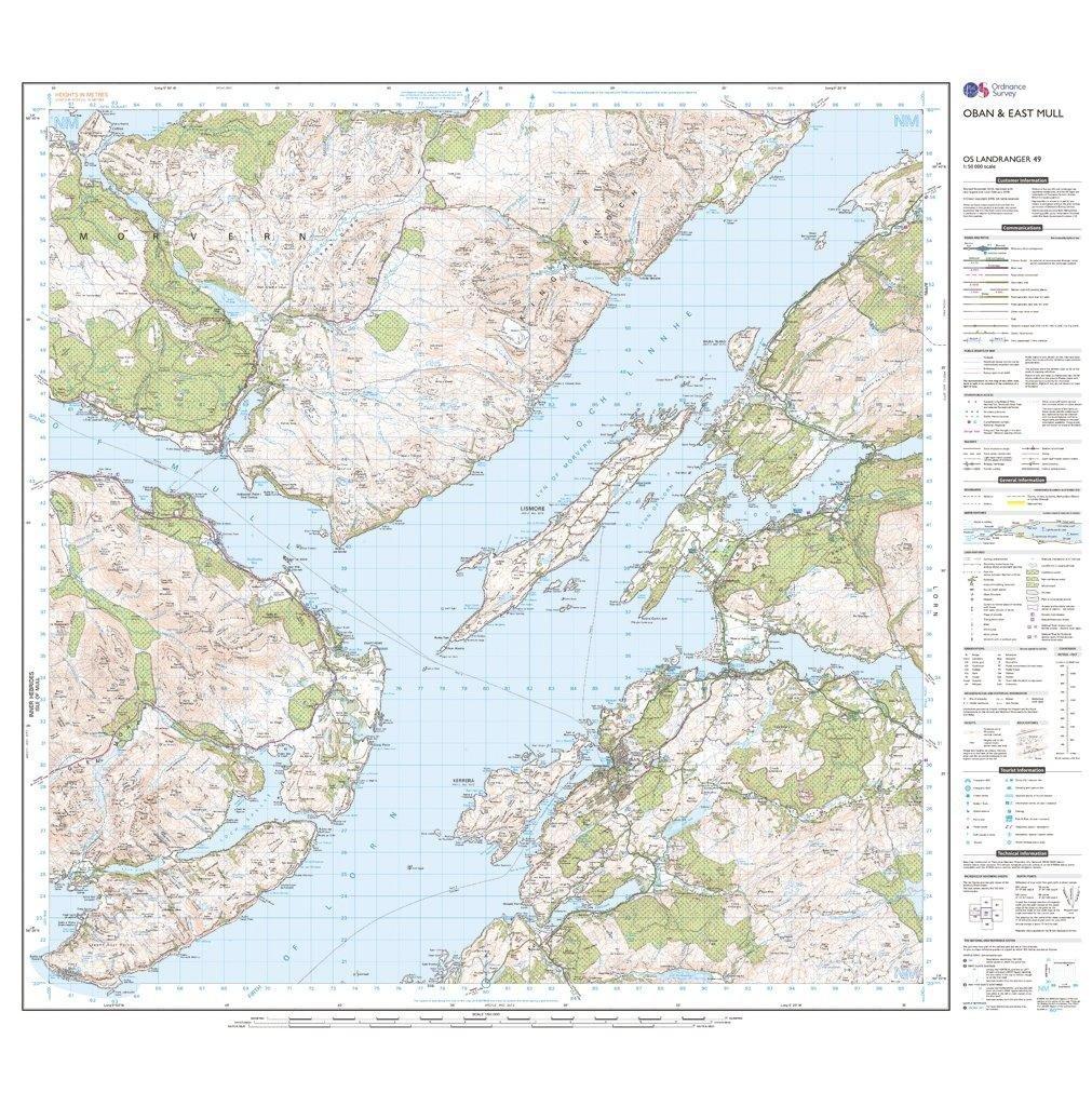 Landranger 49 Oban & East Mull Map With Digital Version
