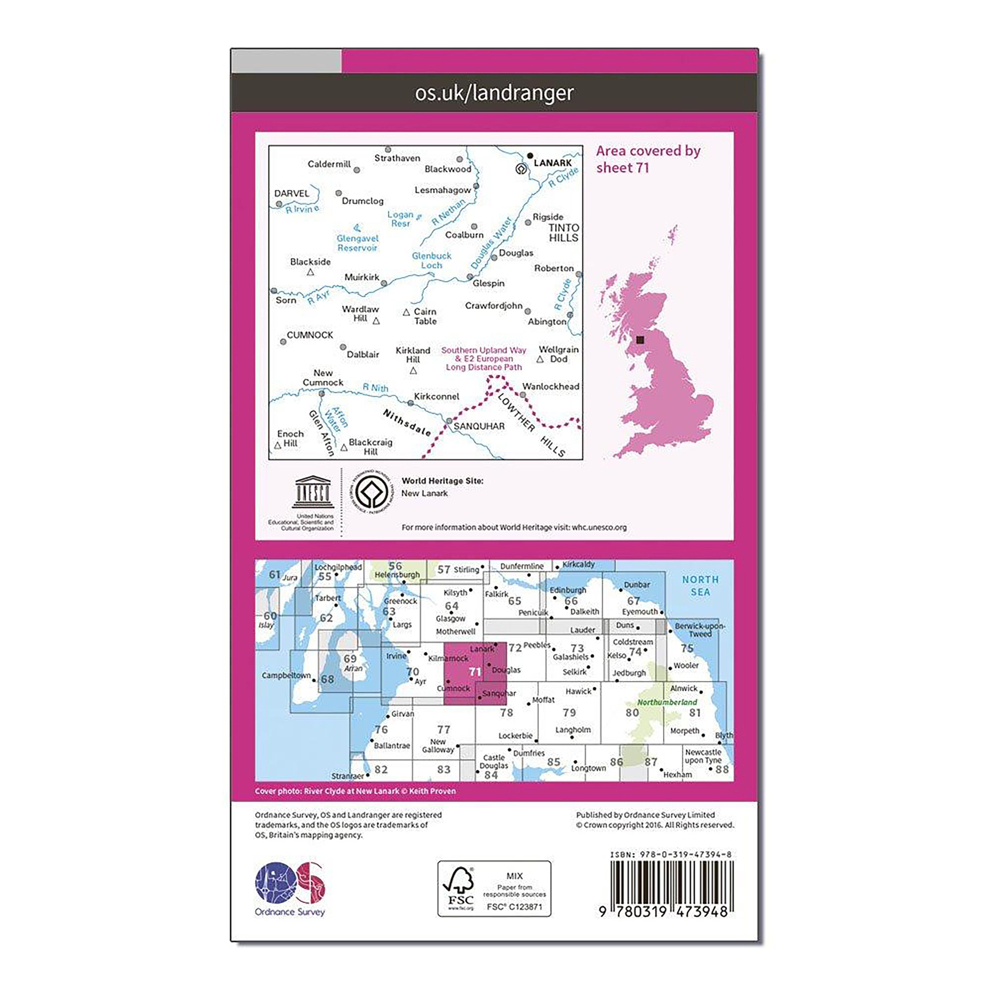 Landranger Active 71 Lanark & Upper Nithsdale Map With Digital Version