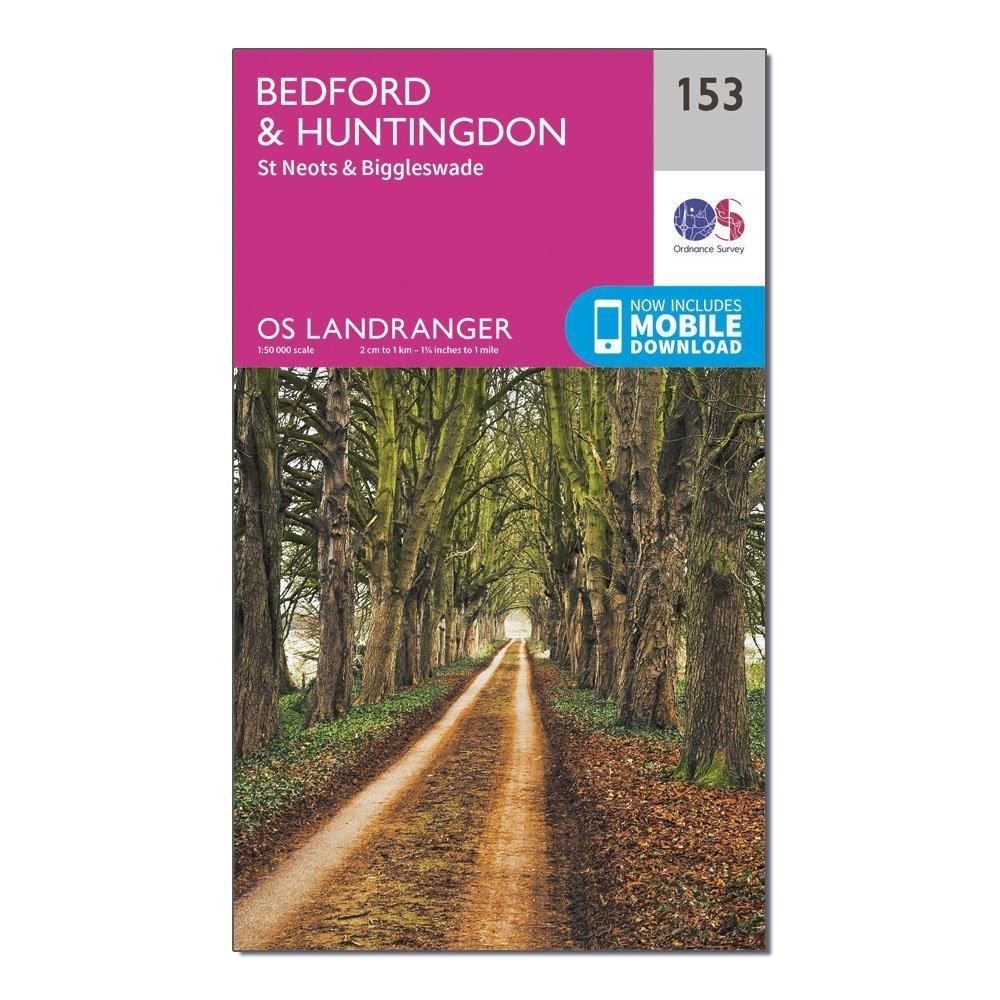 Landranger 153 Bedford, Huntingdon, St Neots & Biggleswade Map With Digital Version