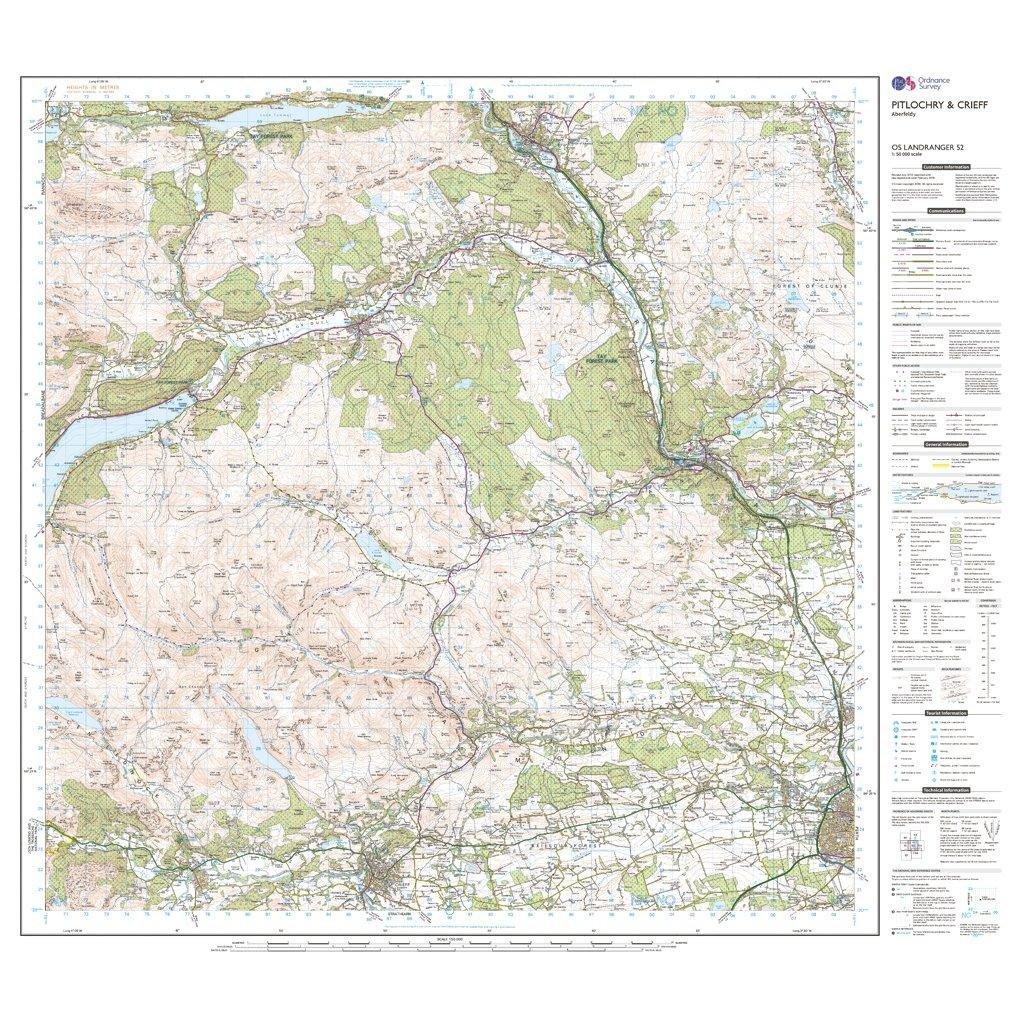 Landranger 52 Pitlochry & Crieff Map With Digital Version